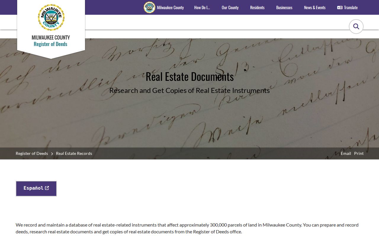 Franklin previous residents Milwaukee County deed records page